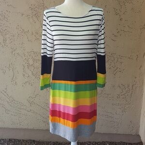 Nita Ideas - Rainbow Striped Shift Dress‎